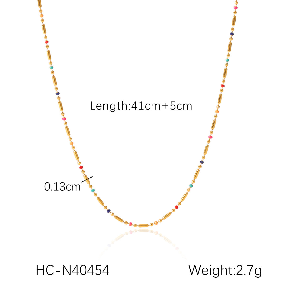Bohemian Style Geometric Stainless Steel Beaded Necklace for Women with Natural Stone Accents and Clavicle Chain Design