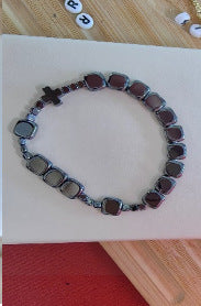Unisex Geometric Cross Bracelet with Imitation Pearl Inlay Alloy Stainless Steel Accessories