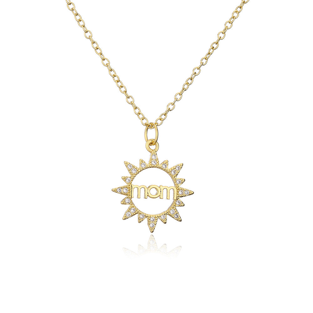 Collana Pendente a Cuore Minimalista in Rame Placcato Oro 18K con Intarsio di Zirconi da Donna