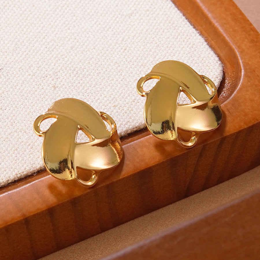 Luxury Elegant Geometric Triangle Stainless Steel Stud Earrings for Women