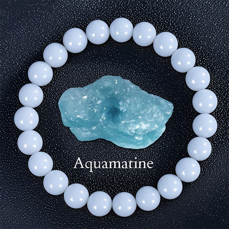 8mm Round Sunstone Rose Quartz Tiger Eye Agate Crystal Beaded Bracelet Unisex Geometric Handmade Jewelry