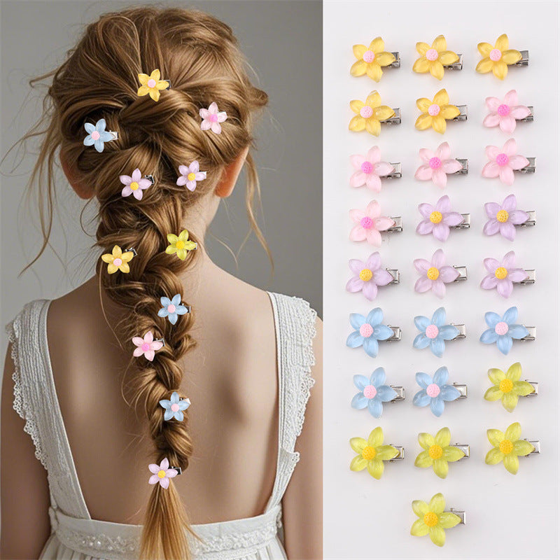 Fermaglio per capelli a fiocco stile naturale per bambine, realizzato in resina plastica con dettagli a volant e in rete, mini accessorio per capelli a tema principessa