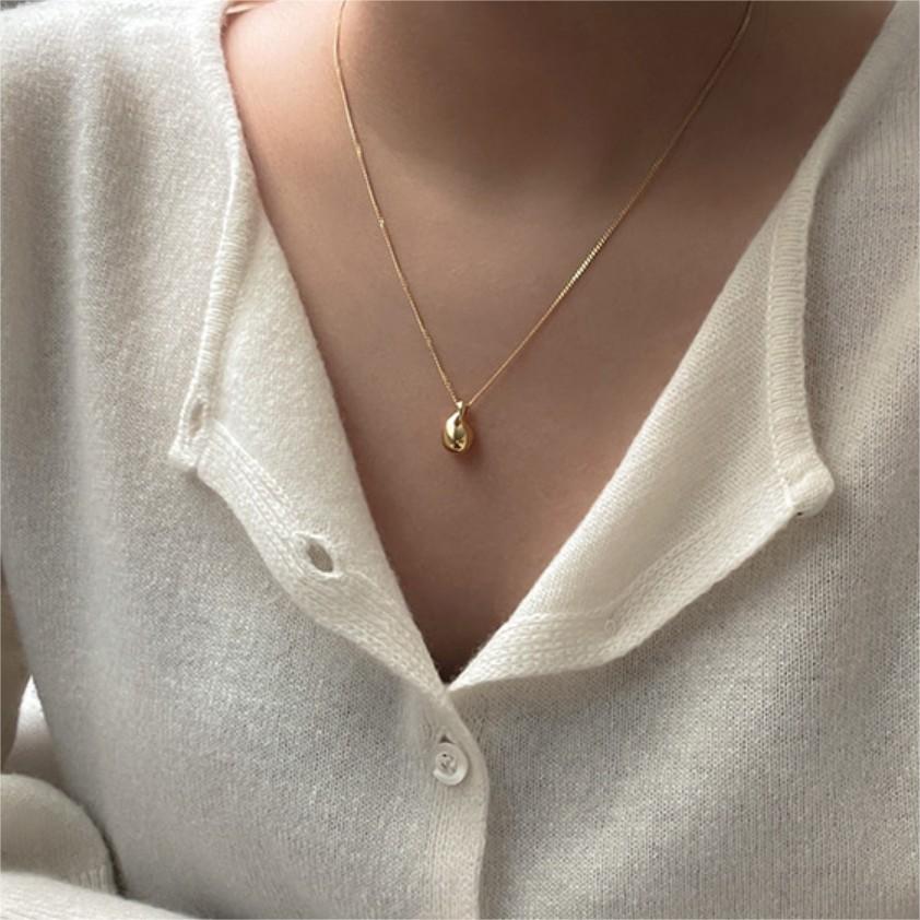 Minimalist Geometric Balloon Pendant Necklace in 925 Sterling Silver with Gold Plating