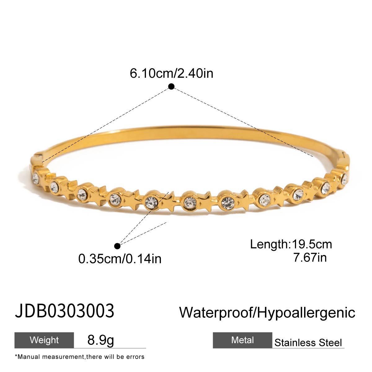 Bracciale di lusso in acciaio inossidabile con strass intarsiati a forma di cuore, braccialetto placcato ipoallergenico da donna
