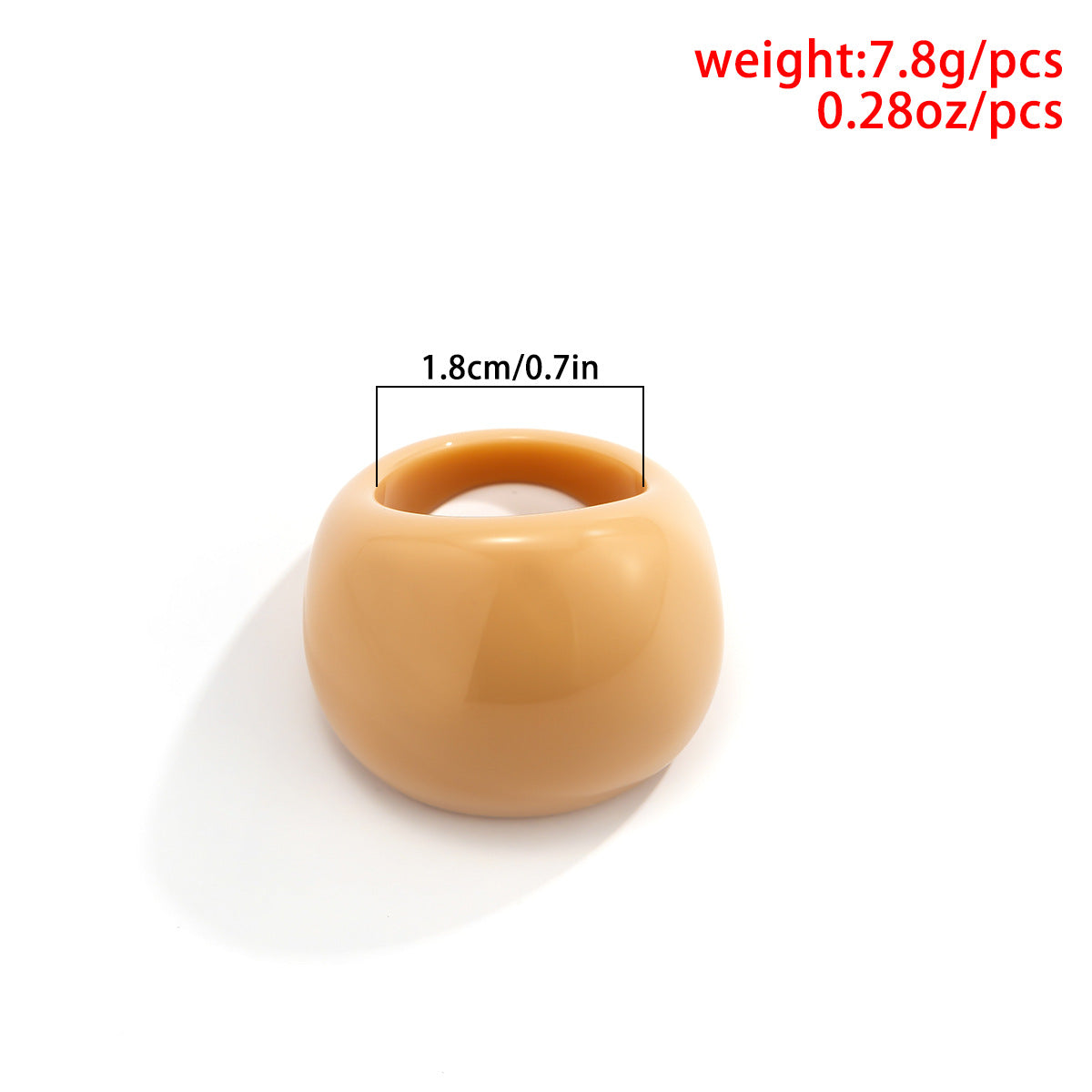 Minimalist Geometric Oval Polished Resin Ring for Women
