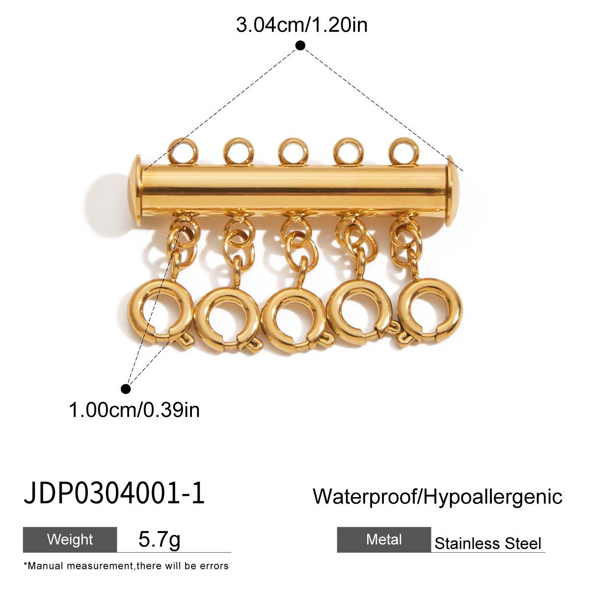 Charm a barra con perle minimalista in acciaio inossidabile per accessori fai-da-te di gioielli da donna