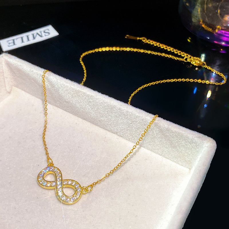 Sweet Minimalist Hollow Bow Titanium Steel Plated Necklace with Brass Pendant Cable Chain Unisex