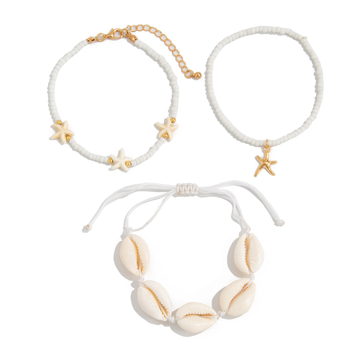 Cavigliera Minimalista a Stella in Metallo da Donna con Design Ispirato all'Oceano