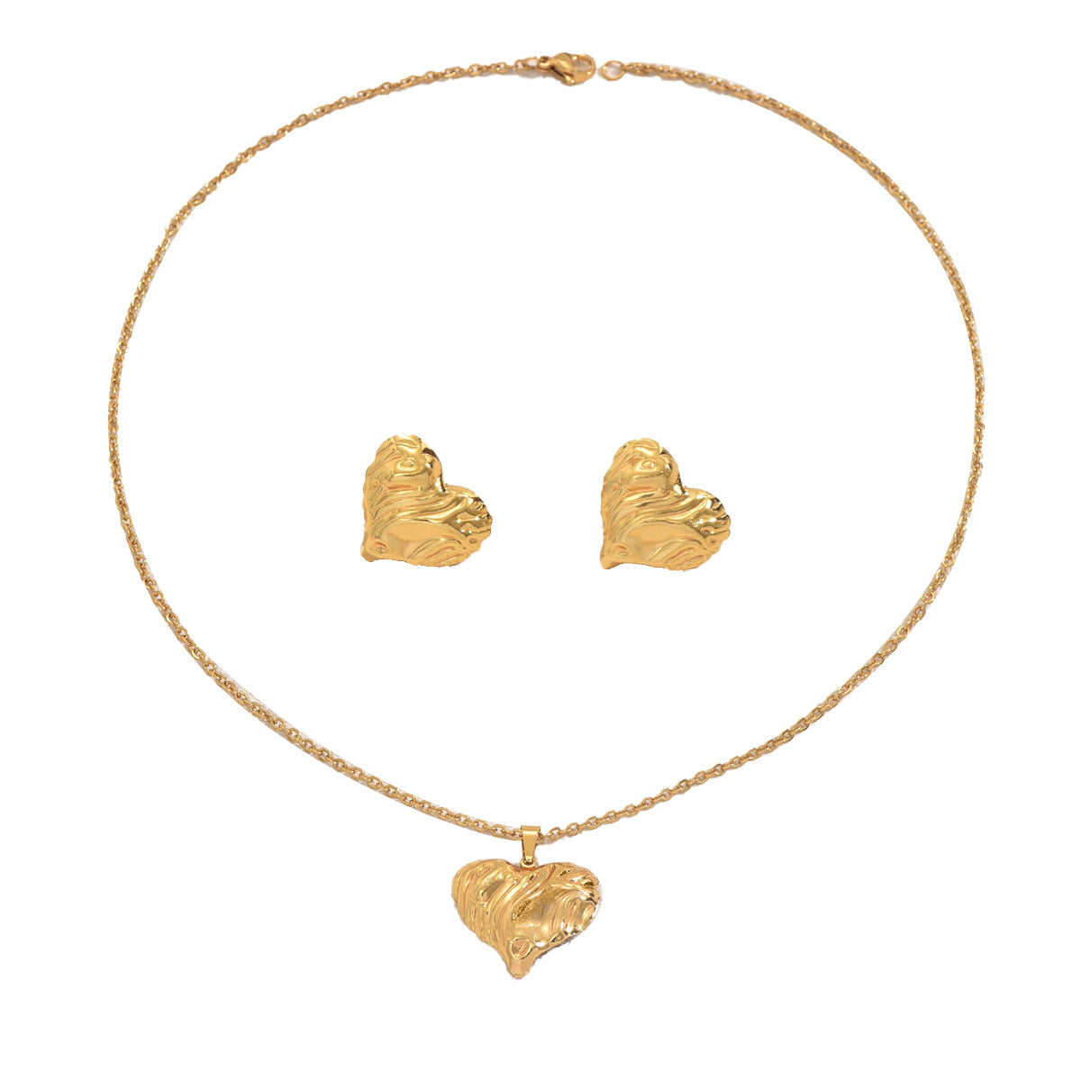 Collar con colgante minimalista de aleación en forma de corazón con acabado chapado para mujer
