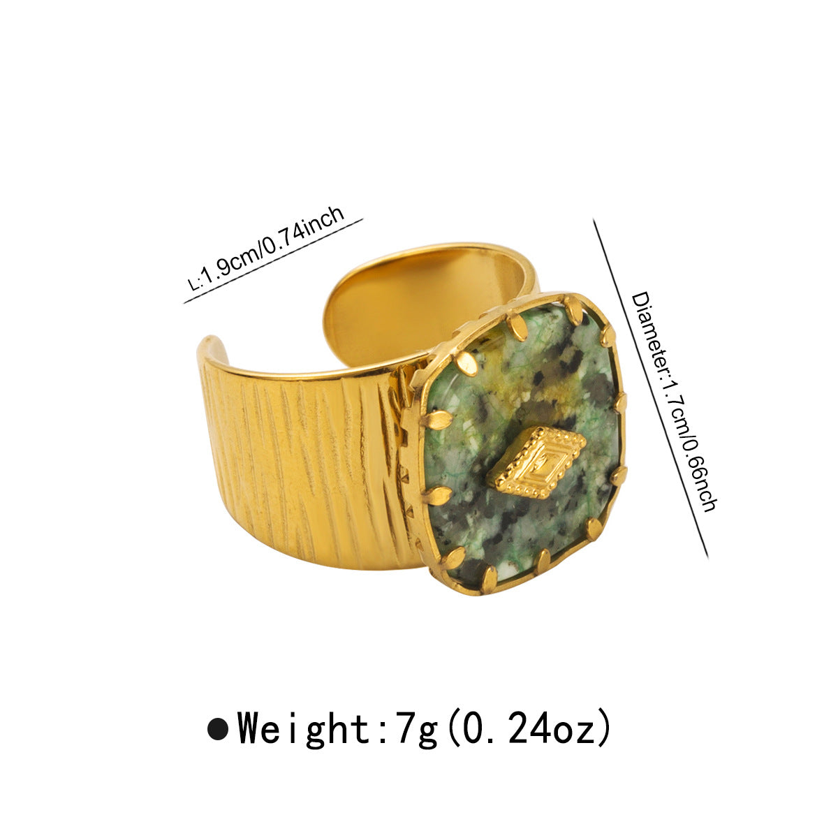 Vintage Ethnic Style Heart-Shaped Stainless Steel Adjustable Ring with Turquoise and Shell Inlay