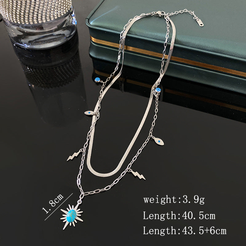 Minimalist Elegant Gold Plated Titanium Steel Letter Heart Butterfly Pendant Necklace with Curb Chain