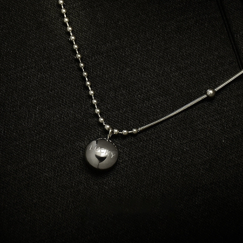 Minimalist Lucky Gold Bean Pendant Necklace in Titanium Steel with Gold Plating for Women and Men