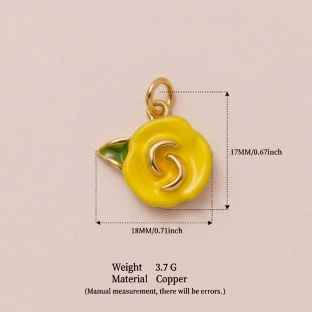 Vintage 18K Gold Plated Round Brass Drip Oil Candy Charm Bar