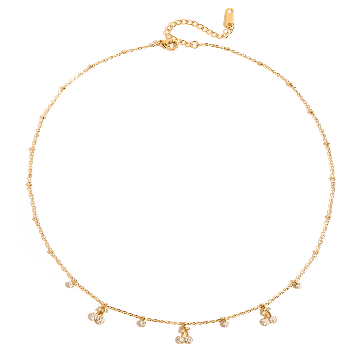 Collana Pendente da Donna in Acciaio Inox Geometria Lusso Minimalista con Ciliegia