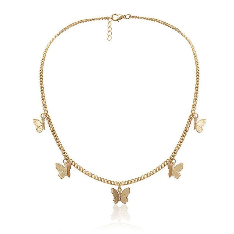 Sweet Butterfly Titanium Steel Plated Necklace for Women