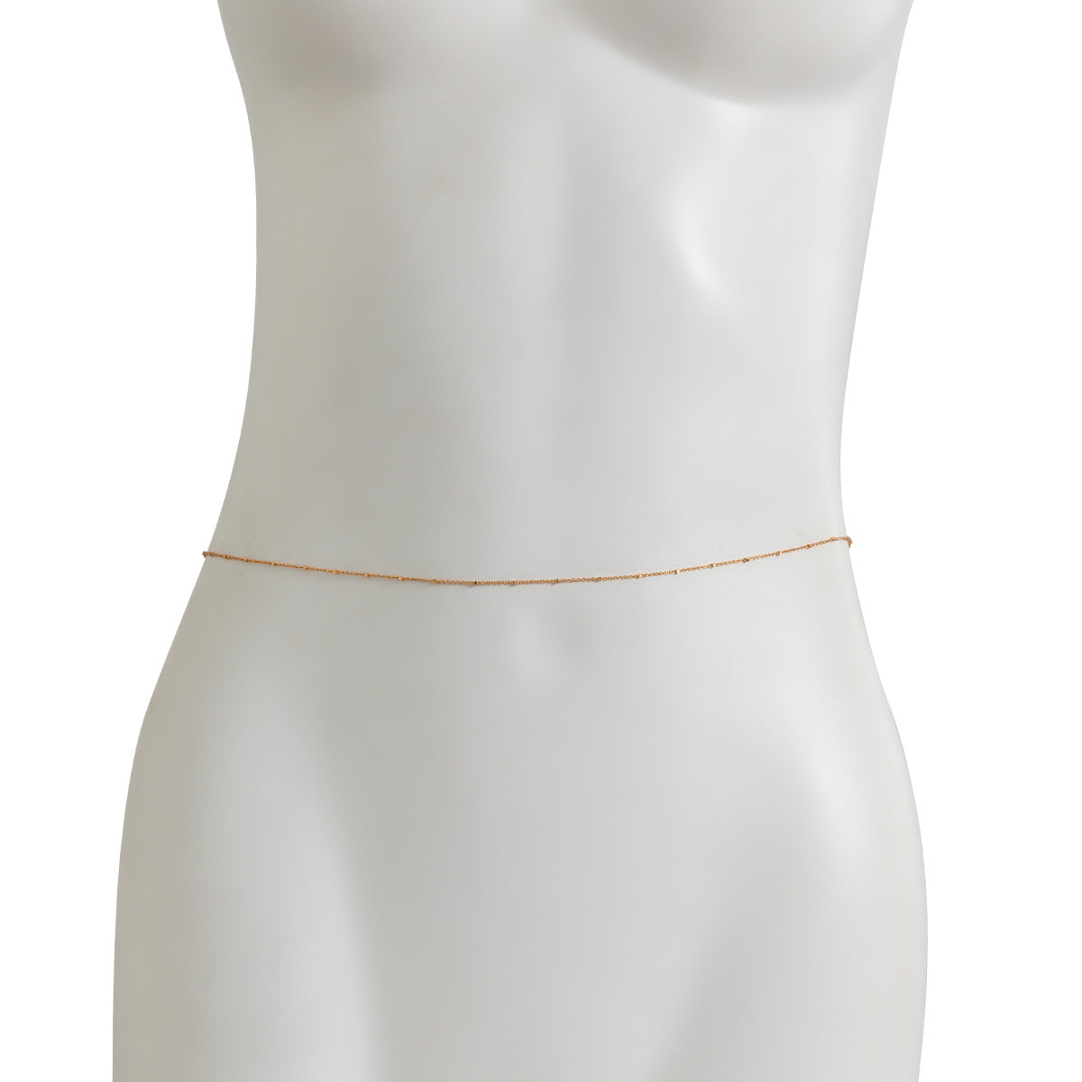Cadena corporal minimalista para mujer con delicadas cuentas de metal y diseño de cintura de una sola capa