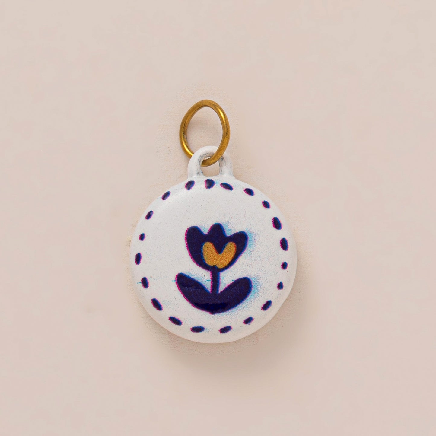 Vintage 18K Gold Plated Stainless Steel Irregular Canned Fish Charm Bar for Women