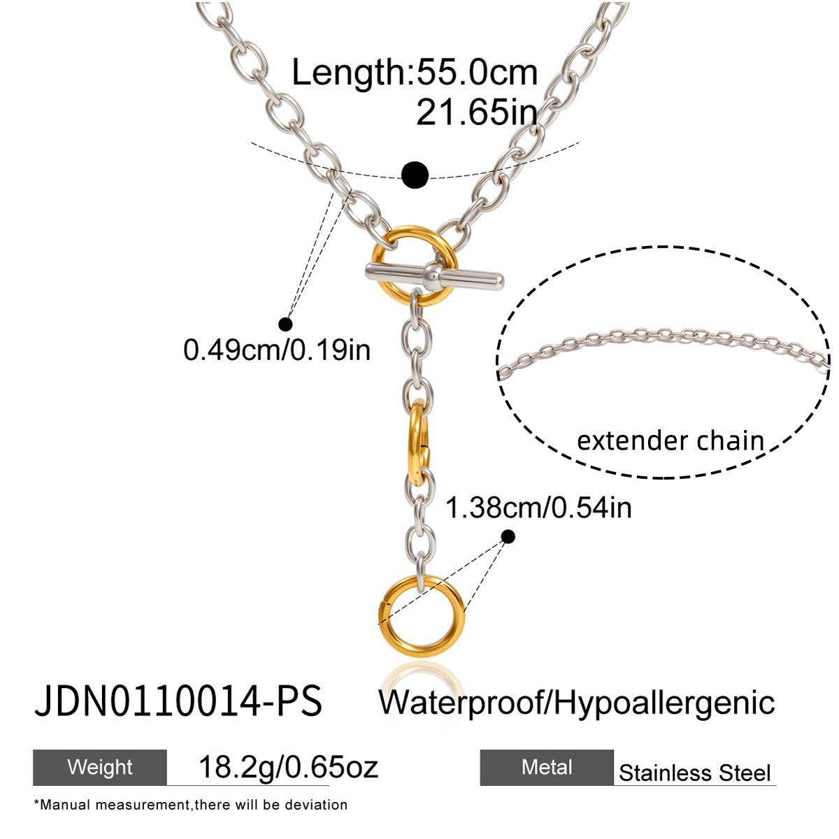 Collana girocollo minimalista geometrica in acciaio inossidabile da donna con ciondolo in acciaio al titanio placcato su catena a maglie cubane