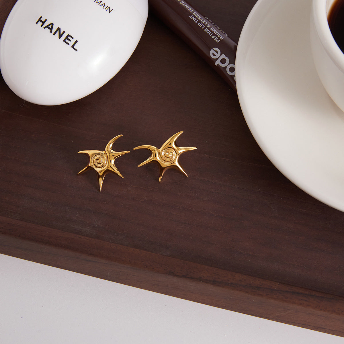 Luxury Star Stainless Steel Plated Earrings for Women