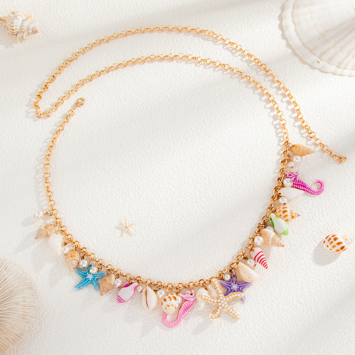 Casual Polished Star Faux Pearl Body Chain for Women