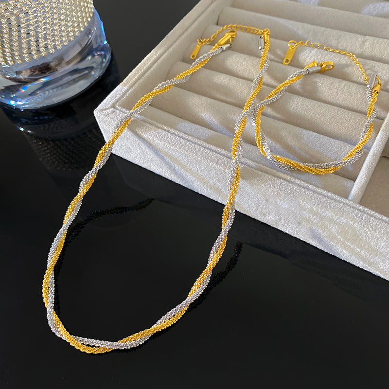 Minimalist Geometric Titanium Steel Rope Chain Necklace