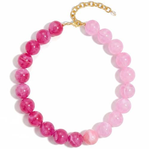 Casual Round Acrylic Bead Necklace Polished Ball Chain Women's Fashion Choker