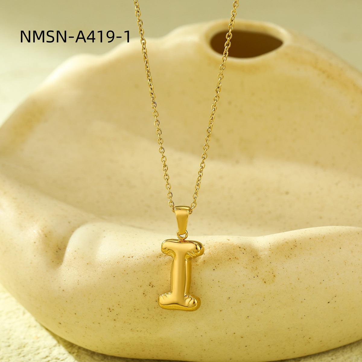 Fashionable Minimalist Stainless Steel Letter Pendant Necklace for Women with Plated Finish and Adjustable Length