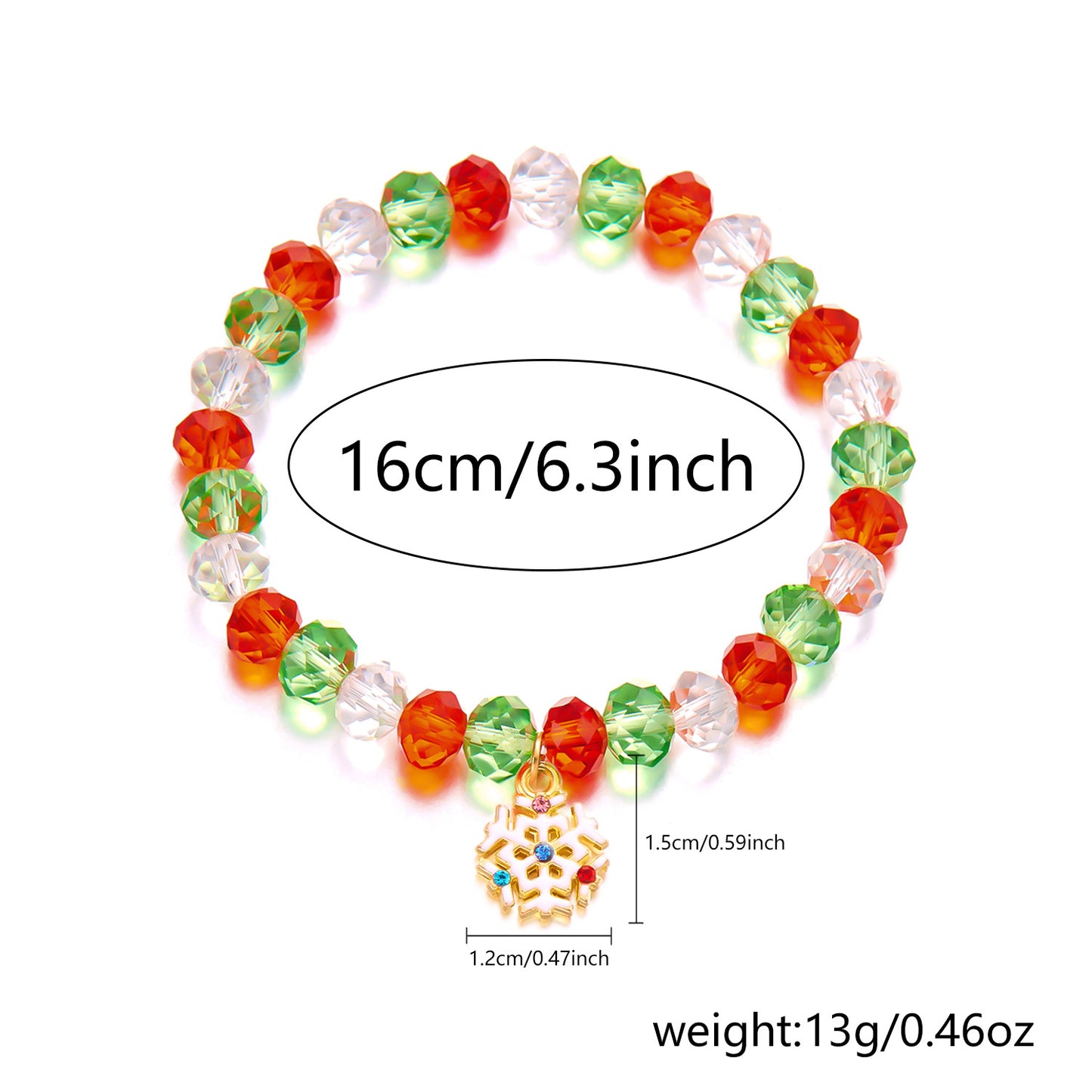 Conjunto de pulseras artesanales de aleación con temática navideña con dijes de Papá Noel, árbol de Navidad y guantes para mujer