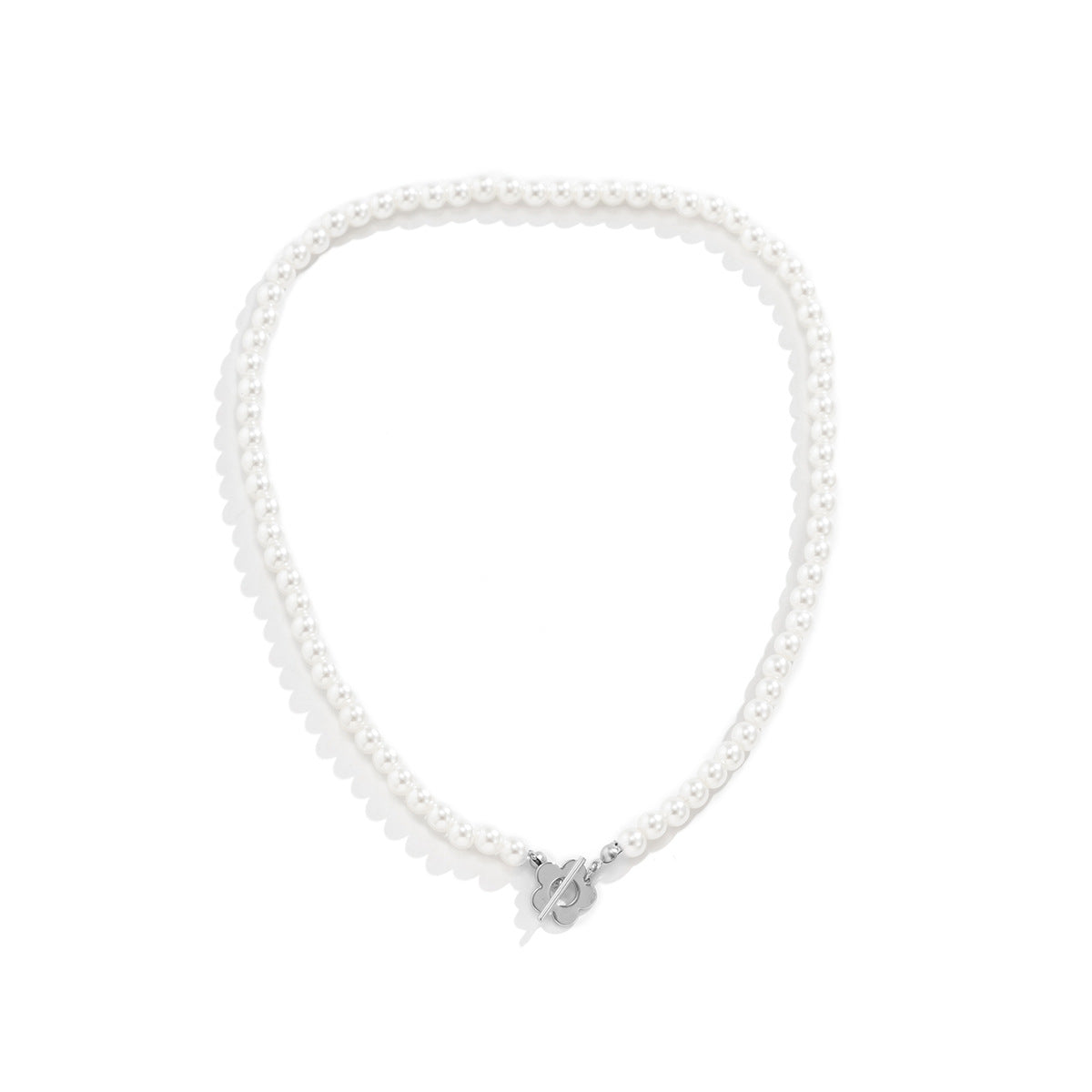 Collana girocollo minimalista da donna in resina floreale con finitura galvanica e design intrecciato con perline