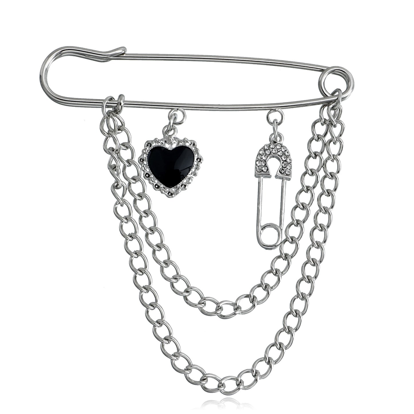 Minimalist Geometric Alloy Lapel Pin with Plated Finish for Women — Heart-Shaped Fashion Commuter Accessory