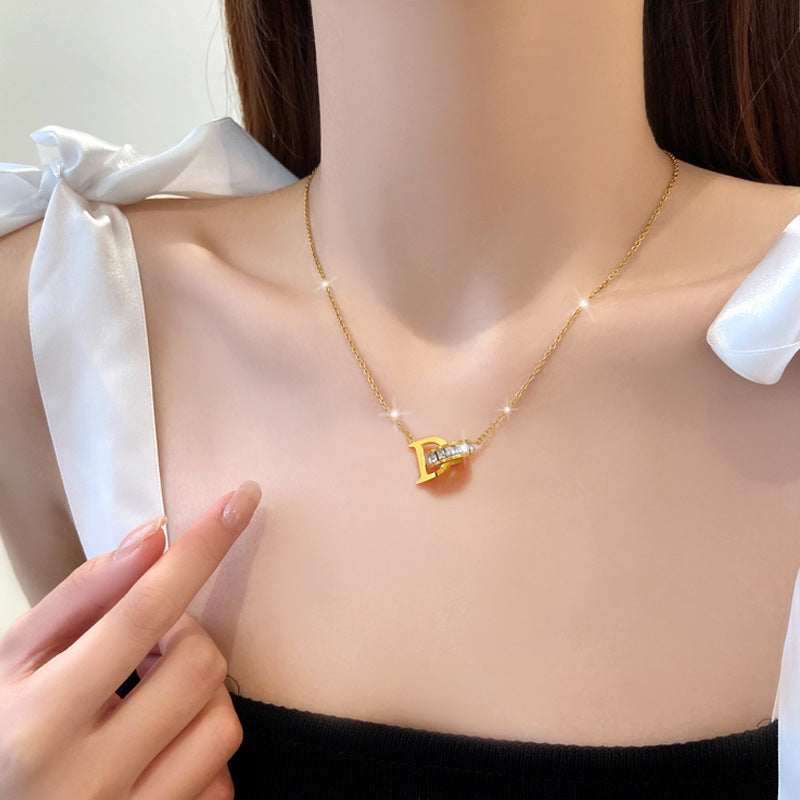 Minimalist Titanium Steel Geometric Collar Necklace Plated for Unisex