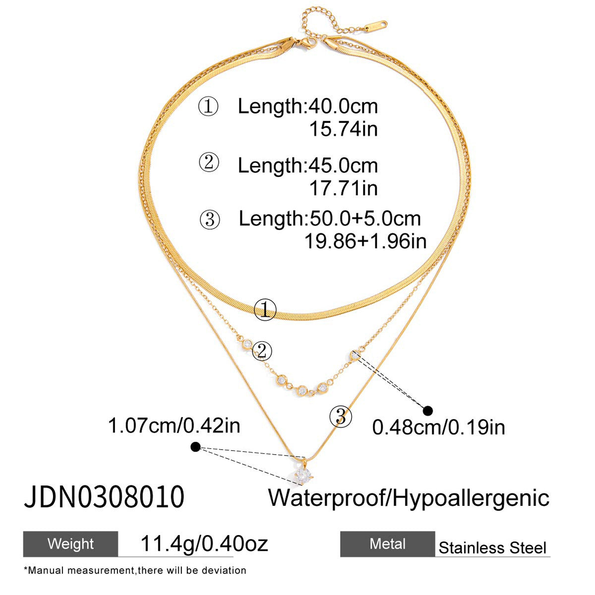 Collana da donna minimalista geometrica in acciaio al titanio placcato con dettagli sottili in acciaio inossidabile catena clavicola