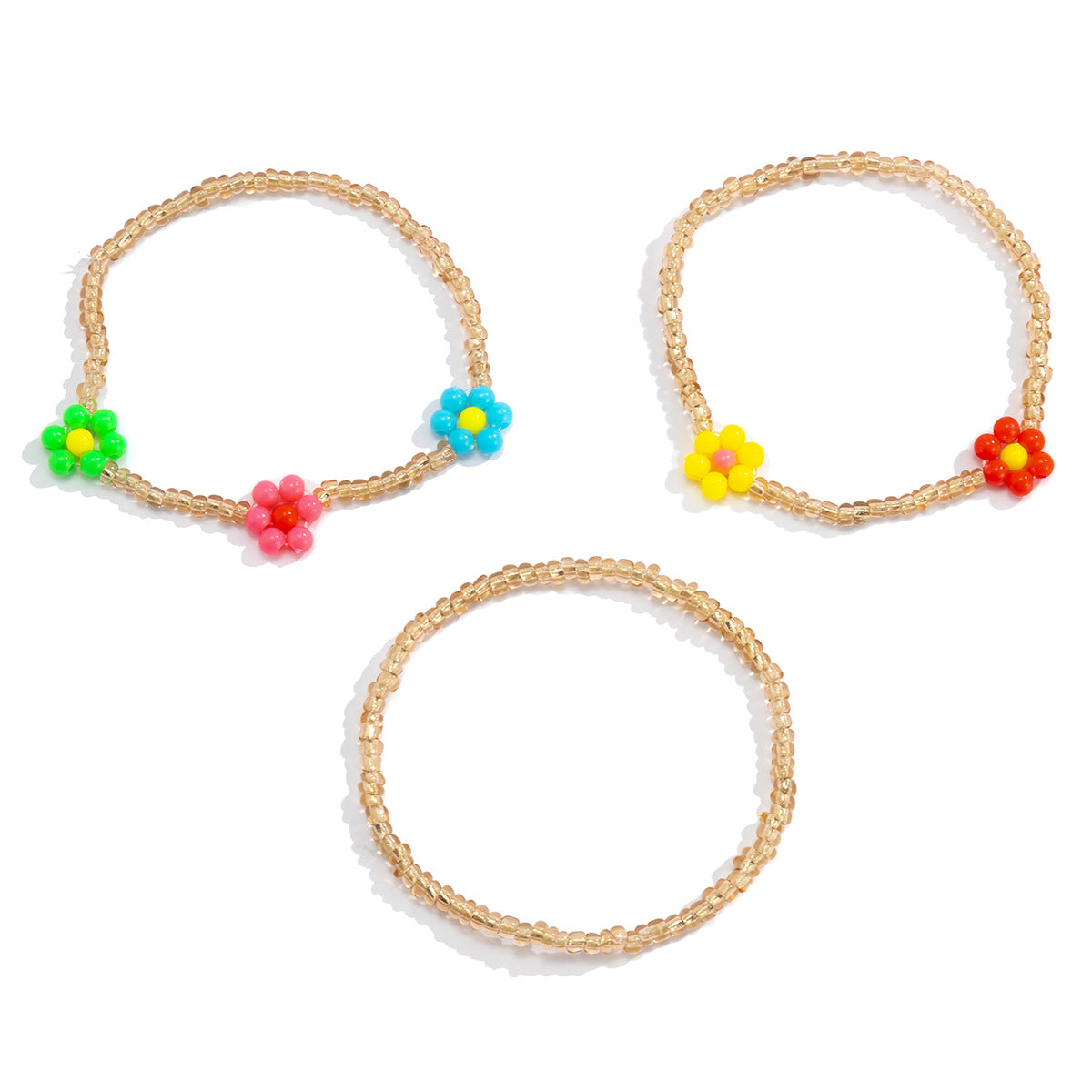 Sweet Plated Alloy Beaded Bracelet Set for Women
