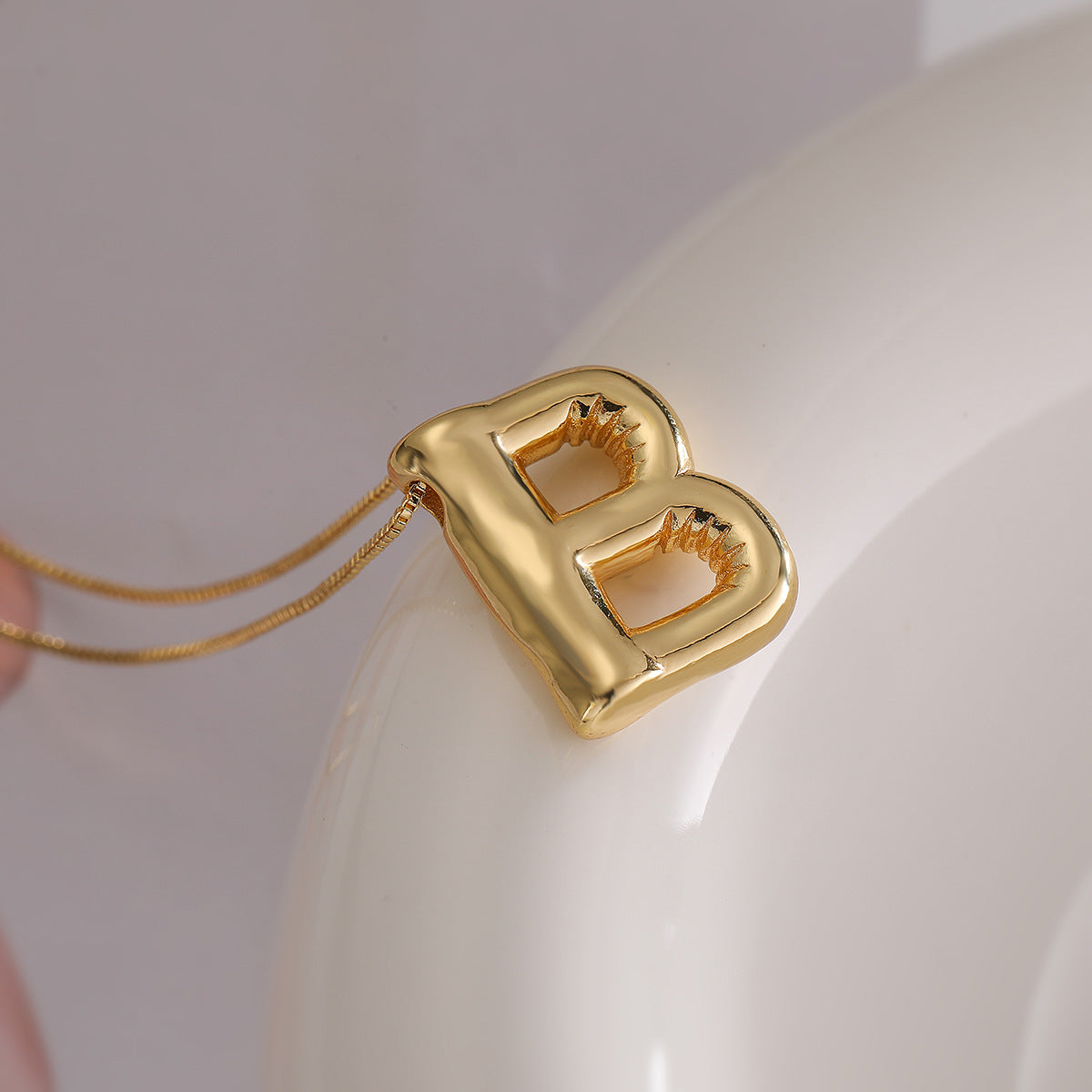Minimalist Irregular Geometric Letter Balloon Pendant Necklace for Women