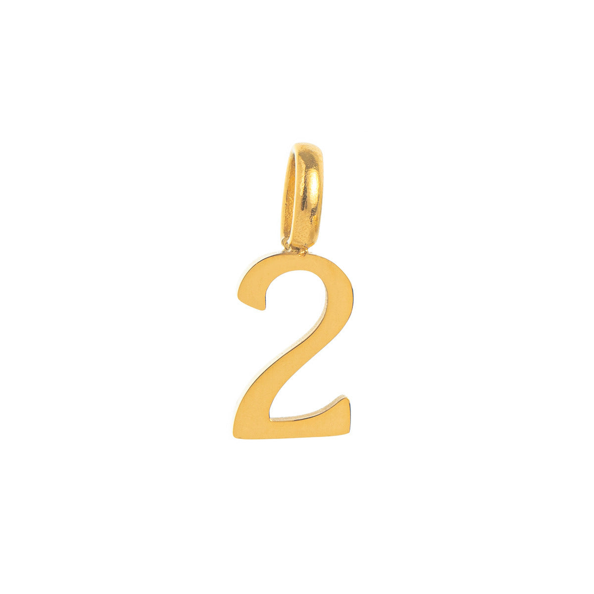 Minimalist 18K Gold Plated Titanium Steel Number Charm Bar