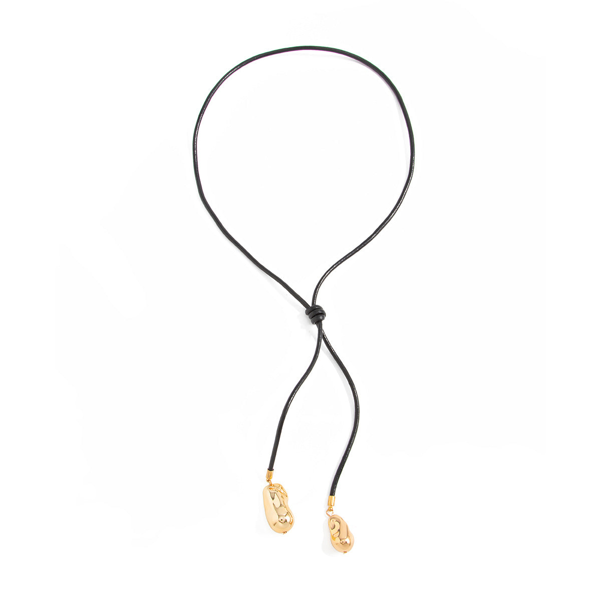 Minimalist Teardrop Resin Pendant Leather Cord Y-Necklace for Women