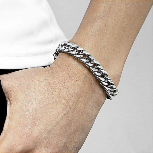 Geometric Stainless Steel Men's Bracelet with Polished Finish Fashion Jewelry Gift