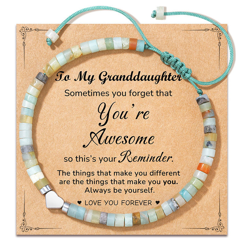 Vintage Amazonite Heart Bracelet for Women Elegant Handmade Adjustable Jewelry Gift