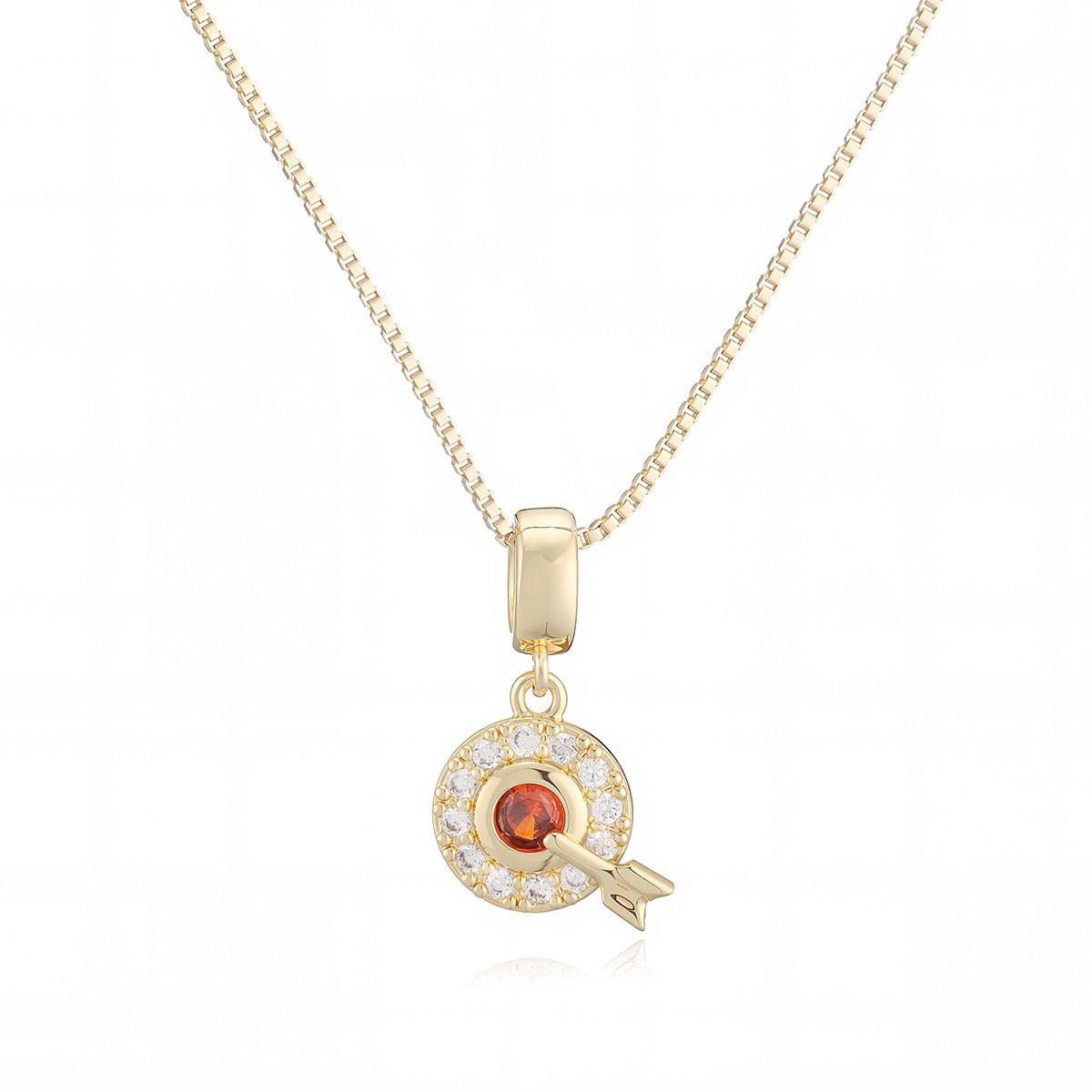 Minimalist 18K Gold Plated Brass Geometric Star Cubic Zirconia Pendant Necklace for Women