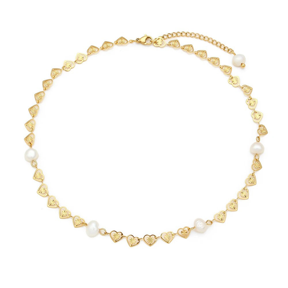 Minimalist Geometric Pendant Necklace for Women Stainless Steel with 18K Gold Plating Double-Layer Snake Chain