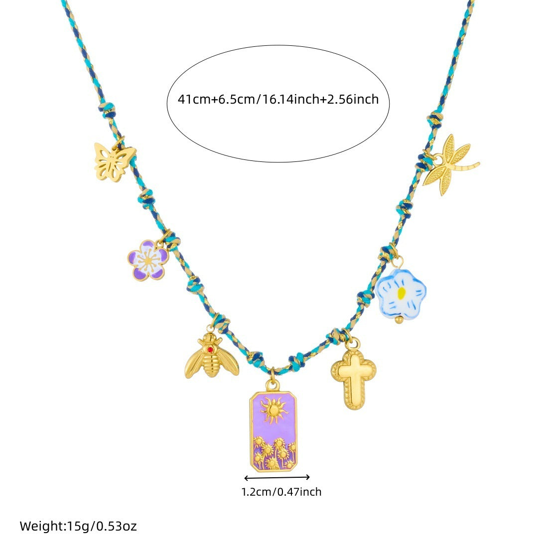 Sweet Bohemian Gold Plated Stainless Steel Geometric Star Charm Bar Necklace for Women