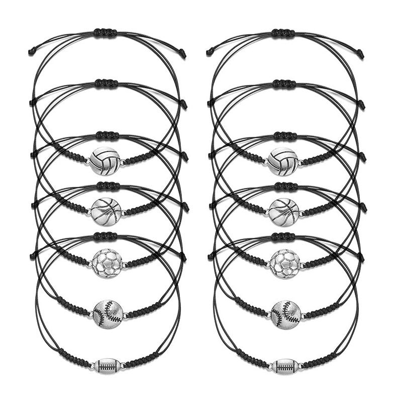 Bracciale regolabile artigianale con ciondolo a sfera geometrica unisex in corda cerata