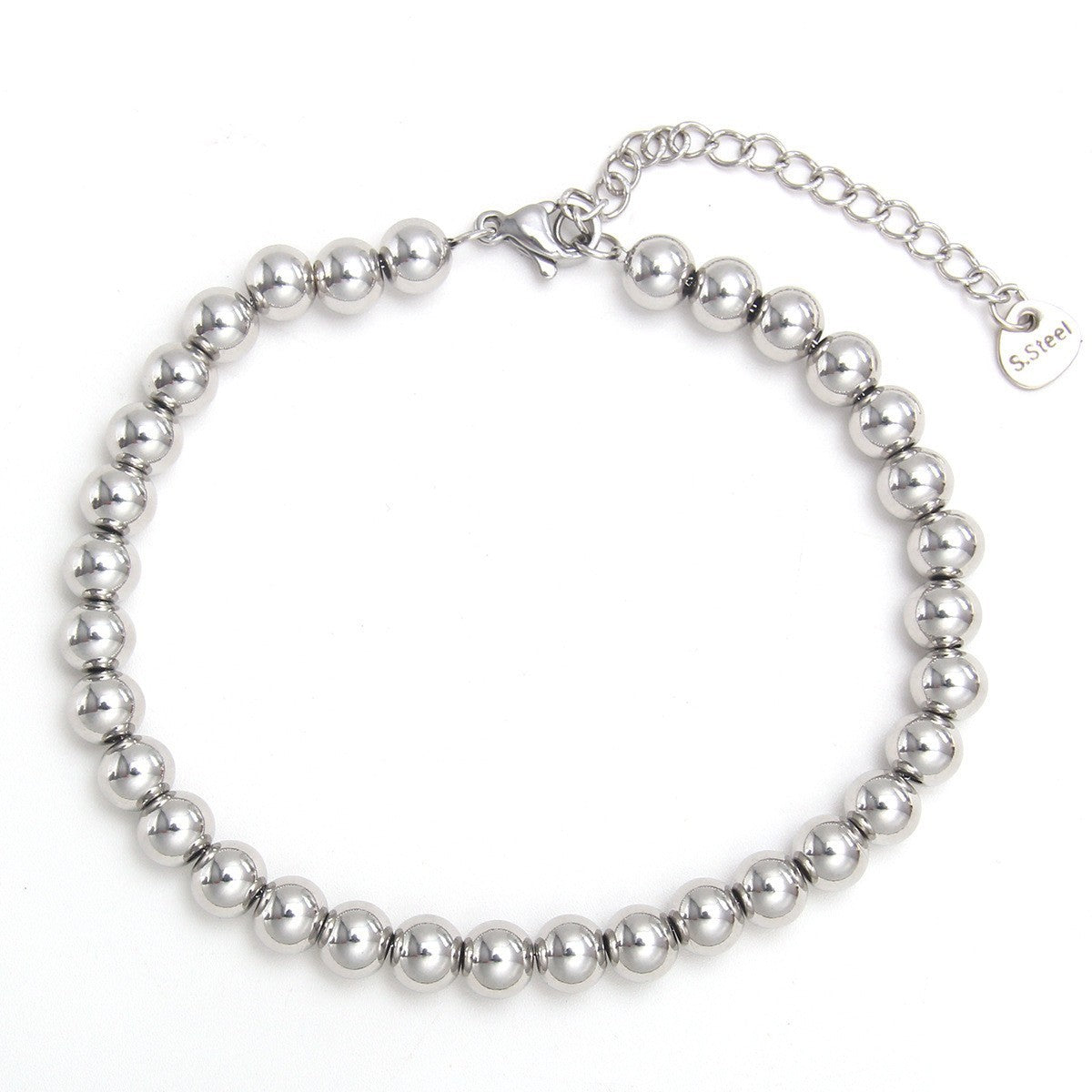 Gold Plated Stainless Steel Ball Chain Bracelet Unisex Elastic Beaded Hand String