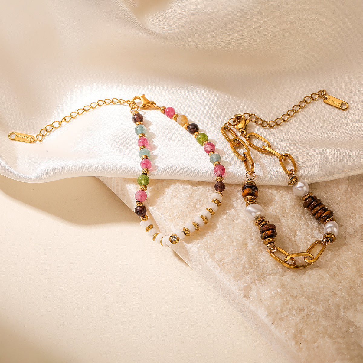 Geometric Gold Plated Stainless Steel Bracelet for Women