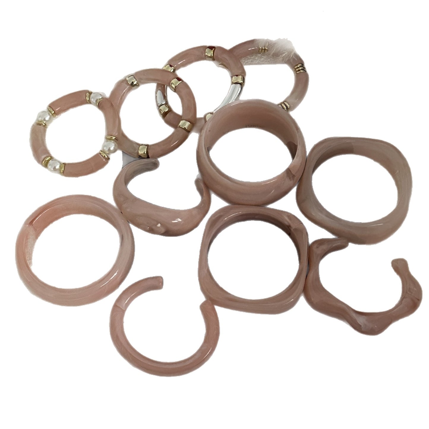 Conjunto de pulseras de tubo curvo de acrílico geométrico de aceite de goteo vintage