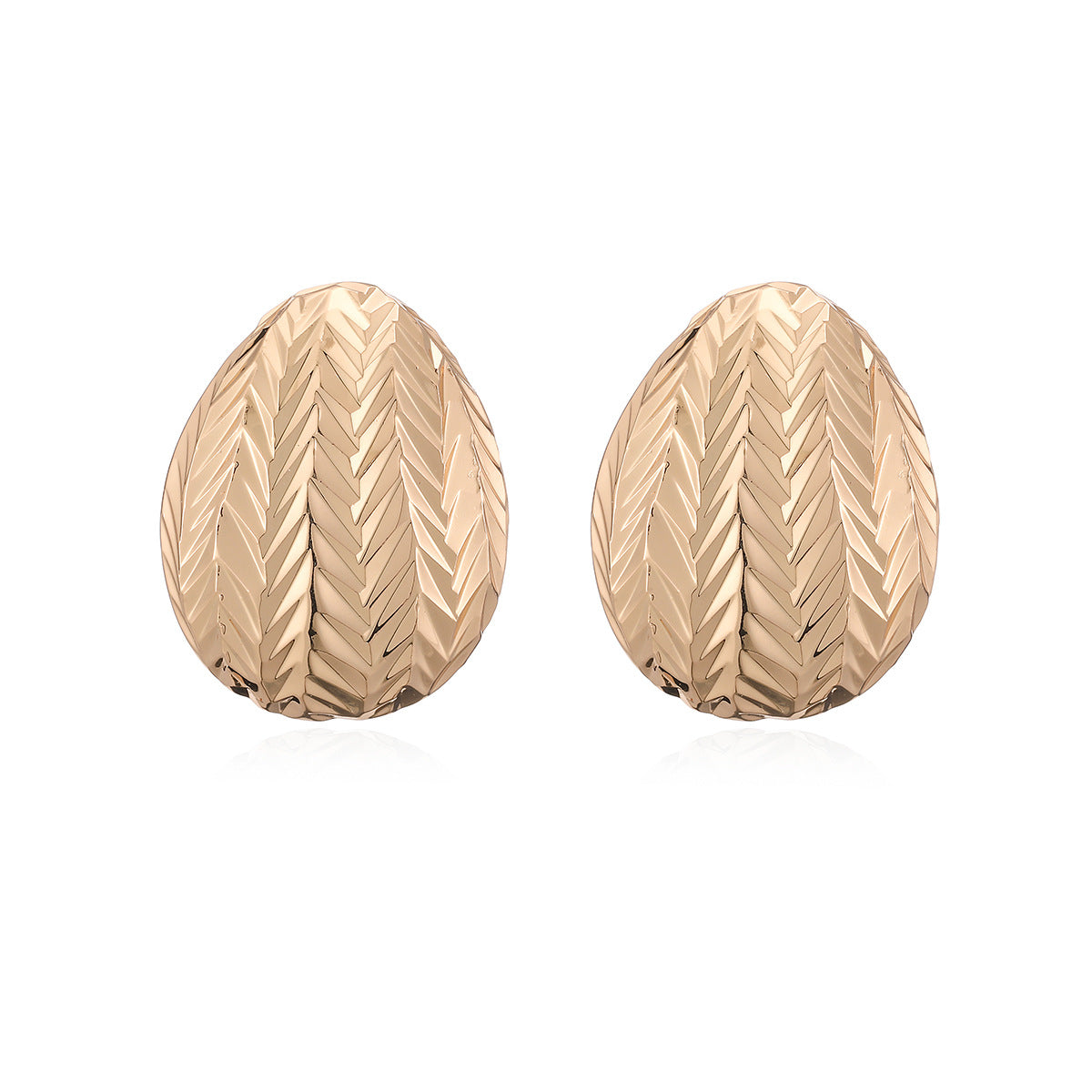 Vintage 18K Gold Plated Brass Geometric Teardrop Earrings for Women