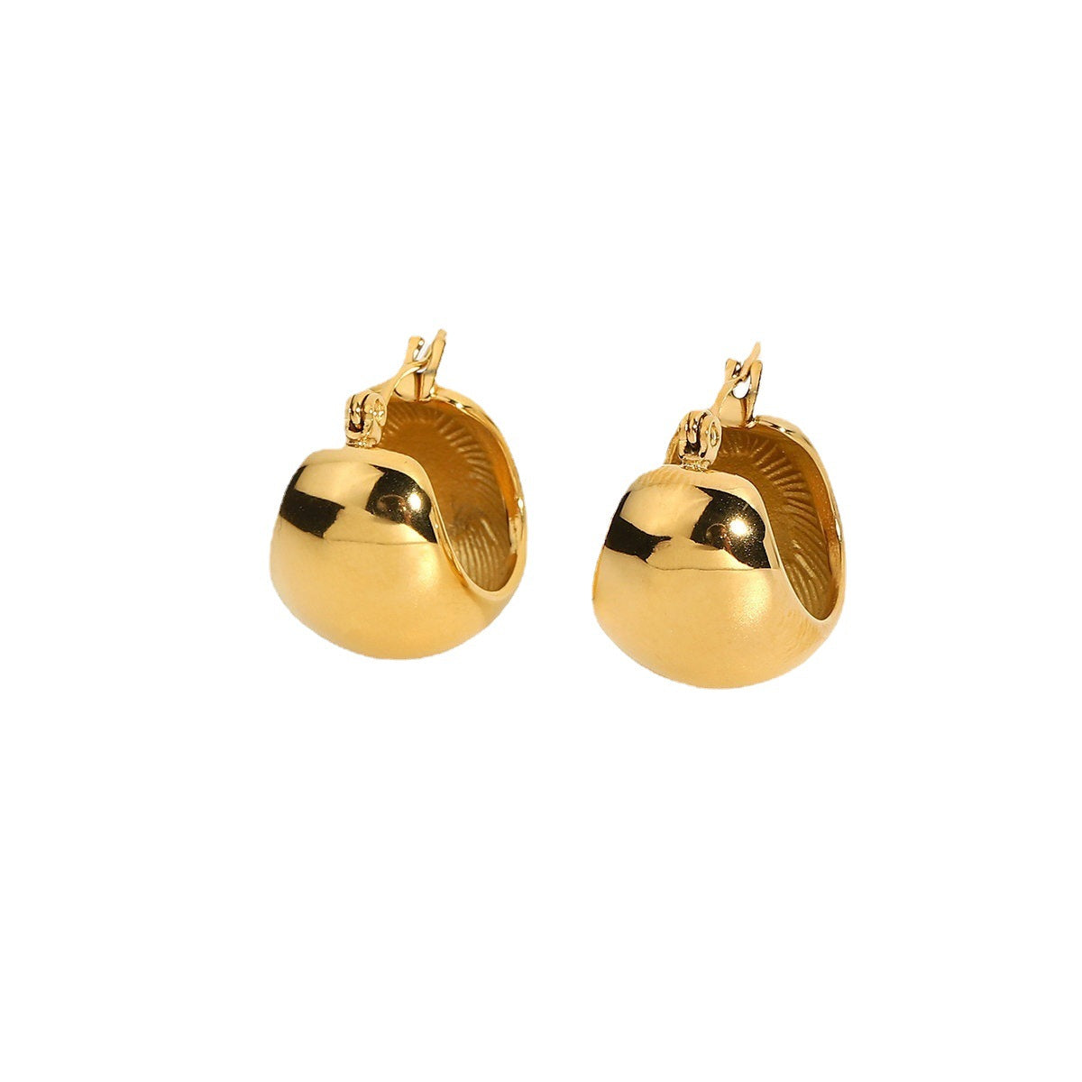 Orecchini a sfera geometrici da donna in acciaio al titanio placcato oro 18 carati in acciaio inossidabile 316L, orecchini pendenti minimalisti di tendenza estetica fredda