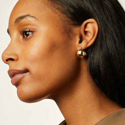 Titanium Steel Geometric Sphere Earrings for Women 18K Gold Plated 316L Stainless Steel Minimalist Trendy Cold Aesthetic Dangle Earrings