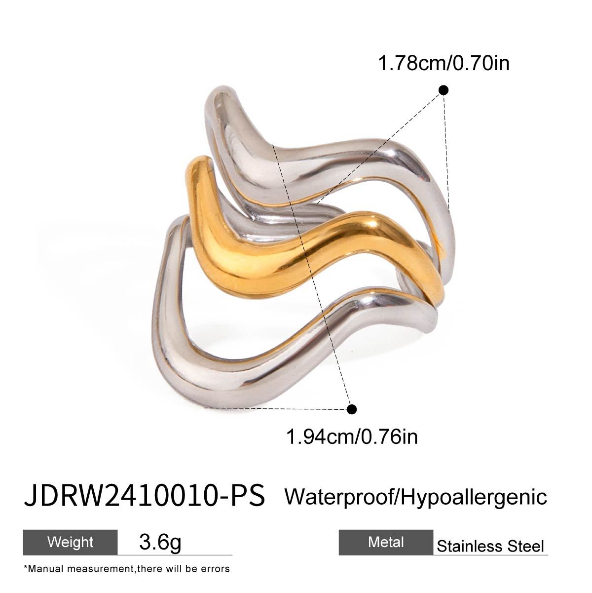 Geometric Plated Stainless Steel Ring for Women