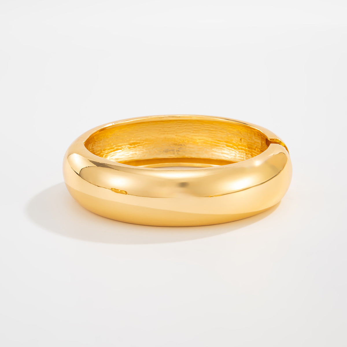 Minimalist Plated Alloy Teardrop Oval Spring Cuff Bracelet Set